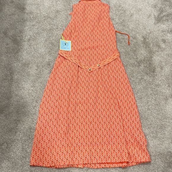 Sleeveless Red Patterned Dress - Picture 3 of 4